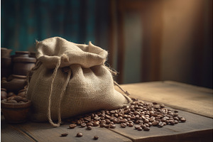 Coffee Rustic Beans Bag. Generate Ai