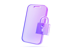Glass holographic mobile phone with, a Technology Illustration by Marozhkastudio