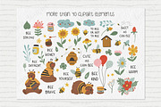 Cute bees, bears, flowers bundle, an Illustration by ann_etc (Thumbnail 2 of 12)
