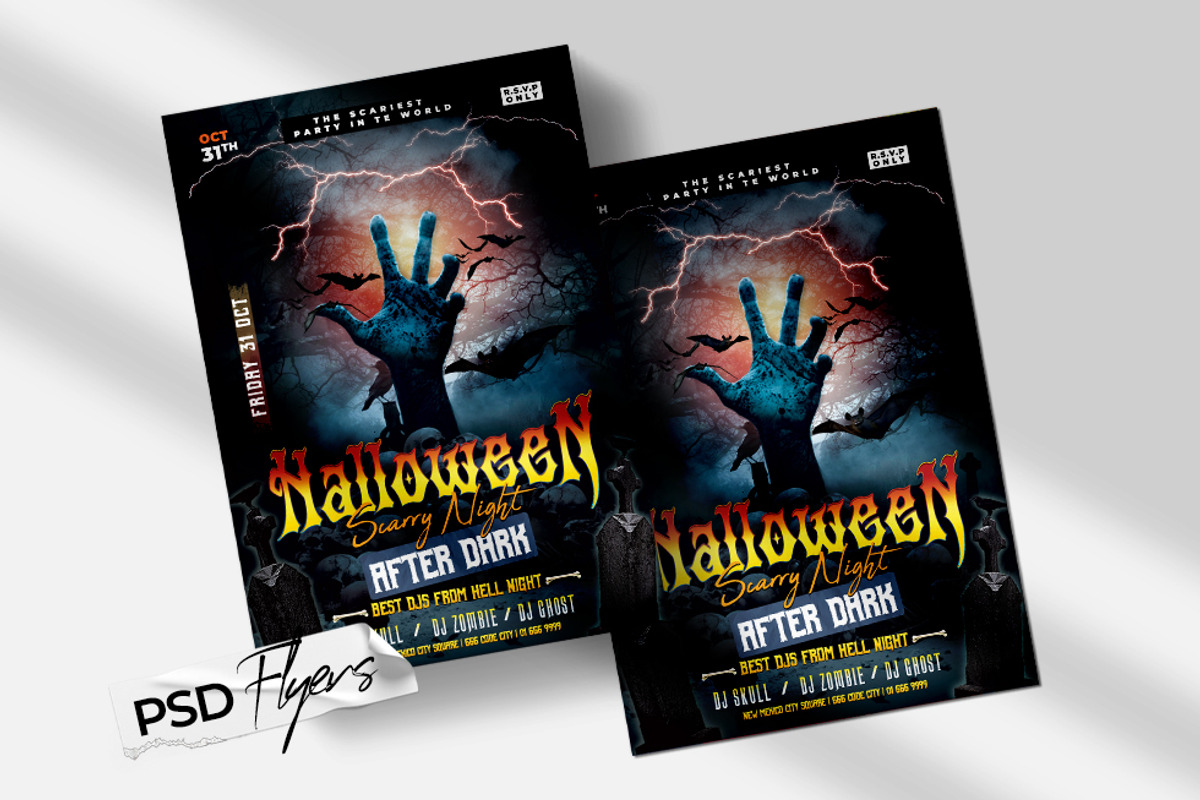 Halloween Scary Night Flyer (PSD), a Flyer Template by studioflyers.com (Photo 3 of 3)