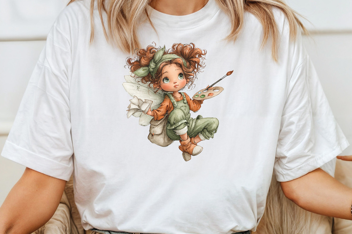Whimsical Fairy Painter Clipart, an Illustration by CraftArtStudio (Photo 6 of 6)