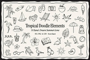 Tropical Doodle - Hand-Drawn Set, a Seasonal Illustration by Invisual Studio (Thumbnail 1 of 13)