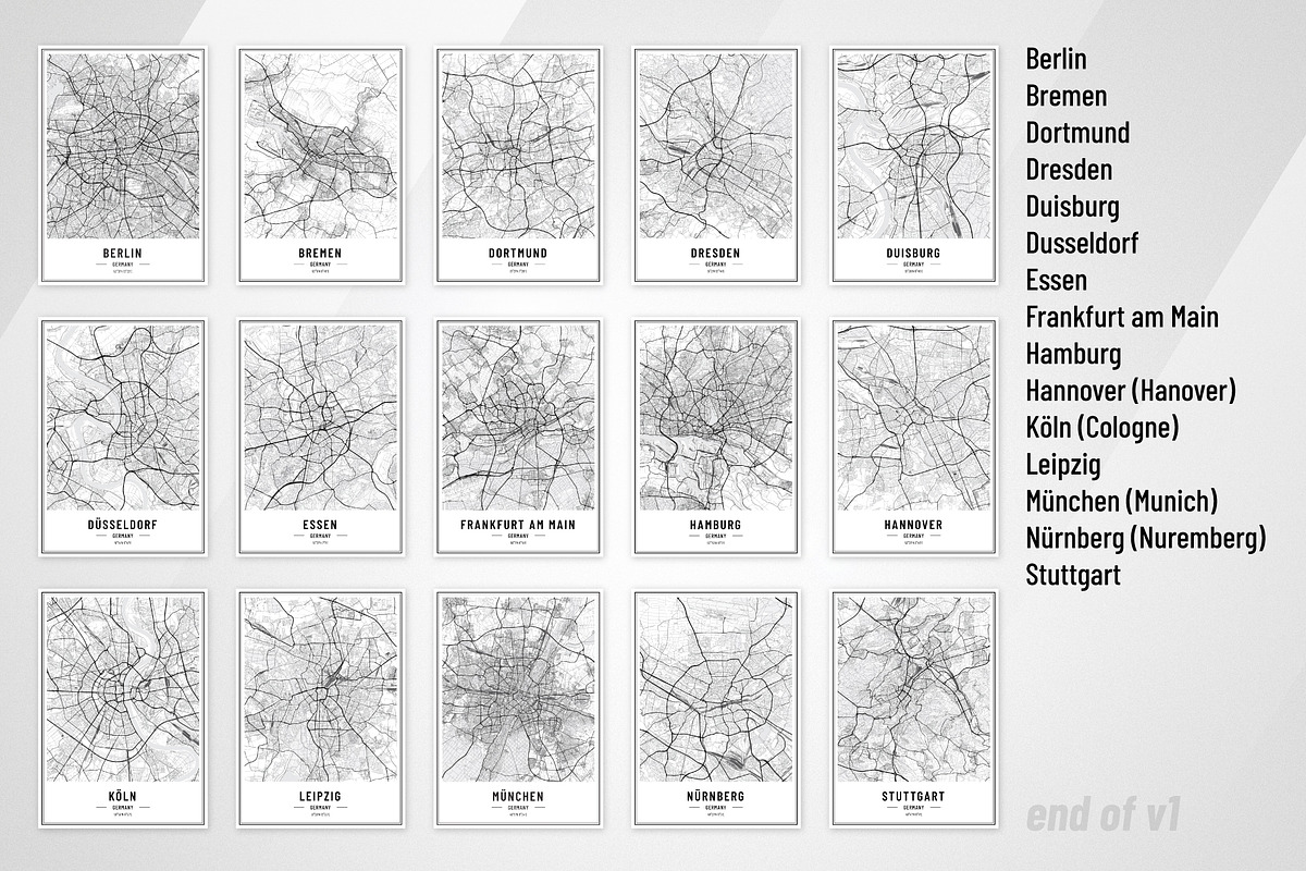 Germany City Street Maps - Print Art, an Illustration by AdrianDragne (Photo 7 of 10)