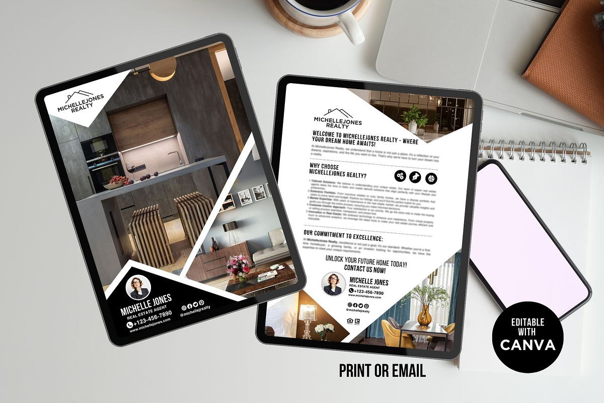 Real Estate Introduction Flyer Canva, a Flyer Template by CreativeVinesStore (Photo 4 of 6)