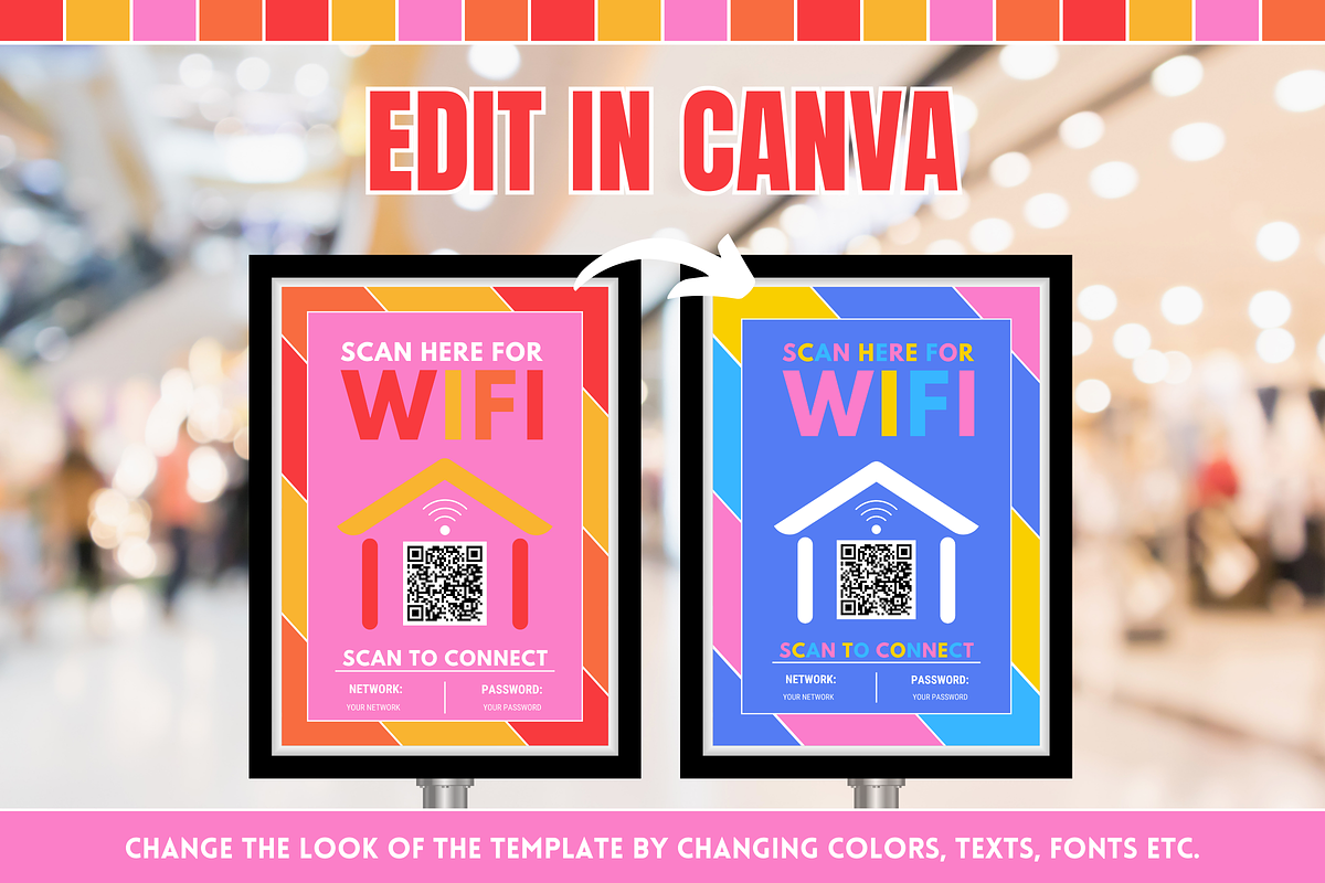 WiFi QR Code Sign - Colorful, a Card Template by SunshineStudioBoutique (Photo 4 of 10)