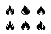 Set glyph icons of fire or flame, a Solid Icon by motorama (Thumbnail 1 of 2)