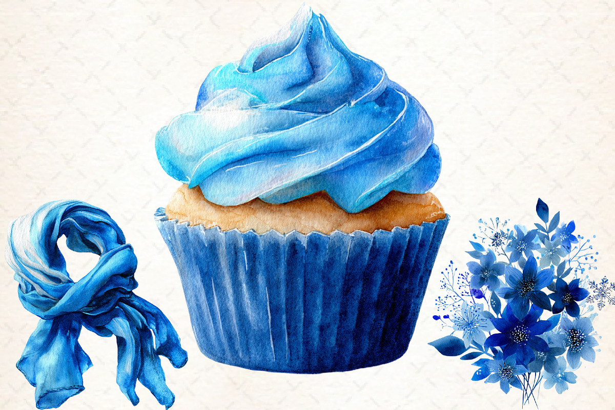 Watercolor Blue Winter PNG, an Illustration by Libby Wishes (Photo 6 of 7)