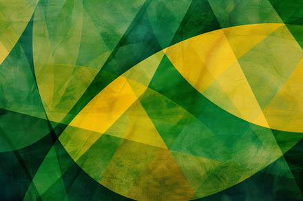 The artwork showcases overlapping gr, a Photo by Tanuart