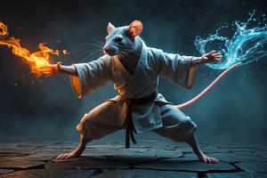 Ferocious Rodent Karate Master Fire, an Arts & Entertainment Photo by Stock Shape