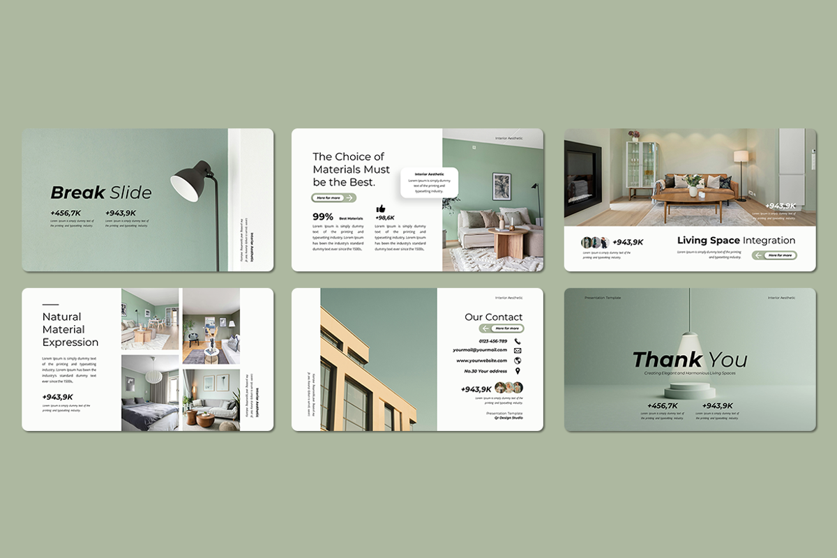 Soft Jade Interior Aesthetic Keynote, a Presentation Template by QR Design Studio (Photo 3 of 3)