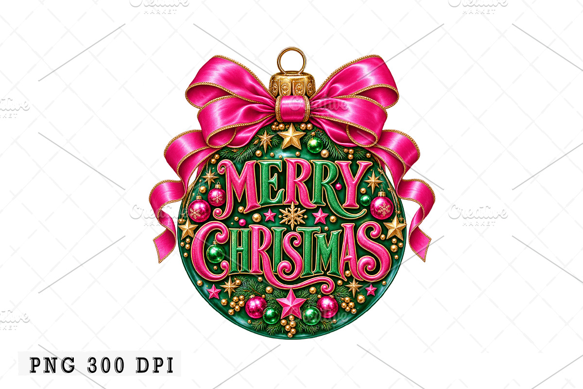 Christmas Ornaments Png, a Seasonal Illustration by Watercolor design (Photo 1 of 3)