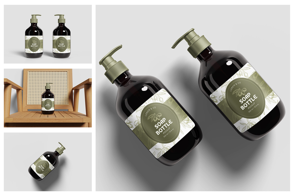 Soap Bottle Mockup, a Packaging Mockup by Hazzpro_Std (Photo 1 of 5)