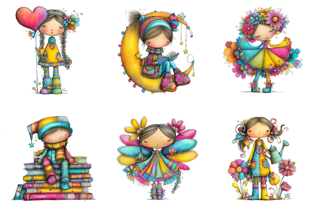 Whimsical Storybook Children Clipart, an Illustration by designcity5 (Photo 2 of 5)