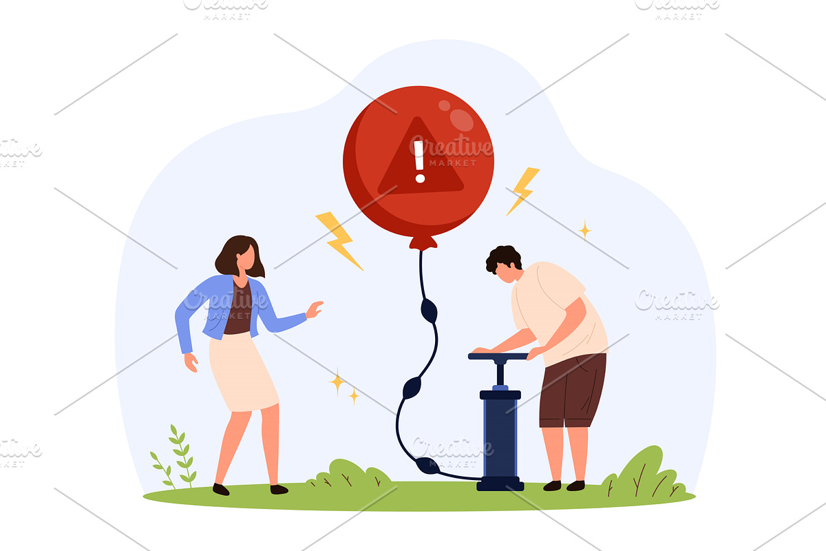 Stress and anxiety pressure warning, an Object Illustration by Flashvector