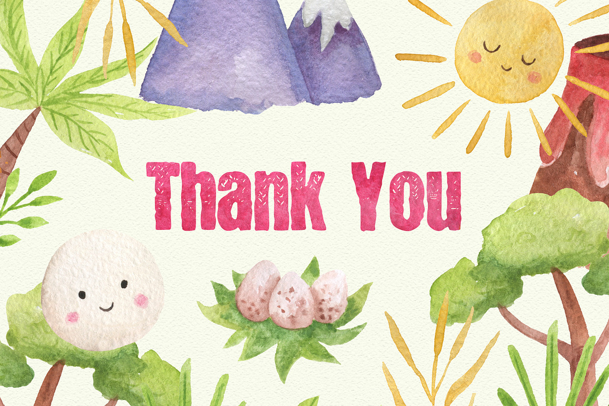 Baby Dinosaur Watercolor Clipart, a Decorative Illustration by LeMagiqueBoutique (Photo 4 of 4)