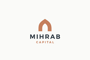 Mihrab Niche Arch Door Logo Vector