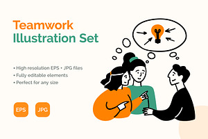 Teamwork Concept Set Vector, an Object Graphic by 35lab