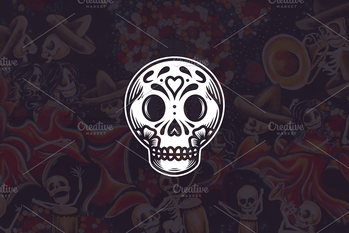 Dia de Muertos Skull Logo Template, a Branding & Logo Template by vectorwithin (Photo 4 of 4)