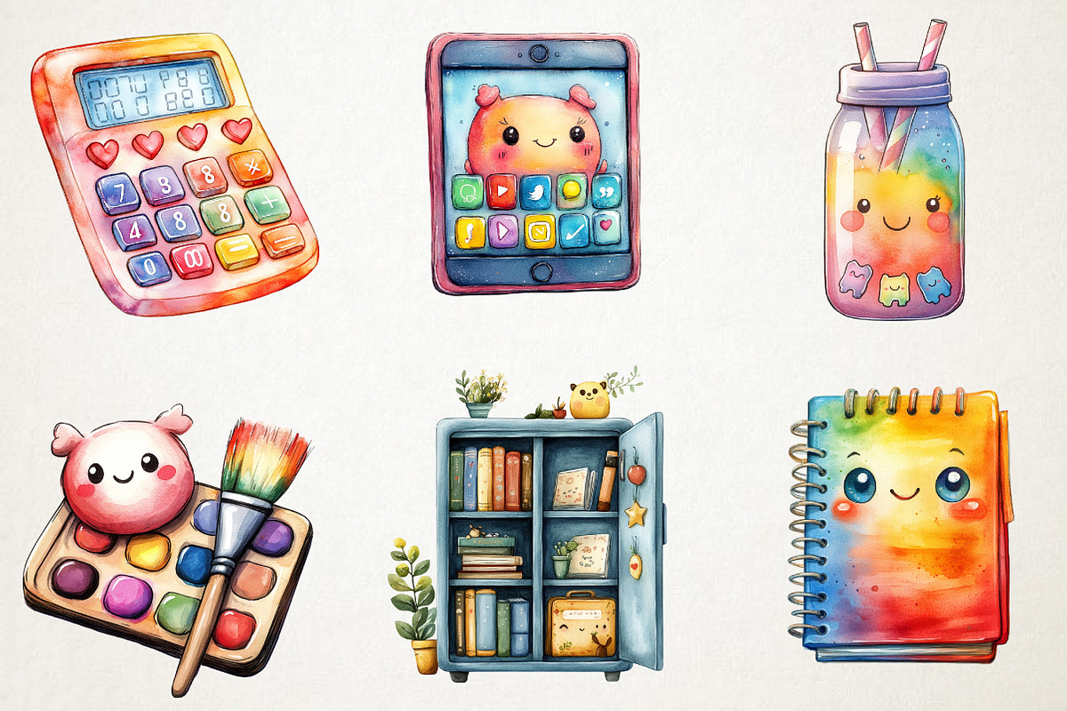 Kawaii School Clipart Bundle, an Illustration by RobertsArt (Photo 6 of 7)