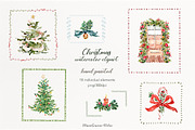 Cute Watercolor Christmas Clipart, a Seasonal Illustration by MariaScaroniAtelier (Thumbnail 1 of 8)