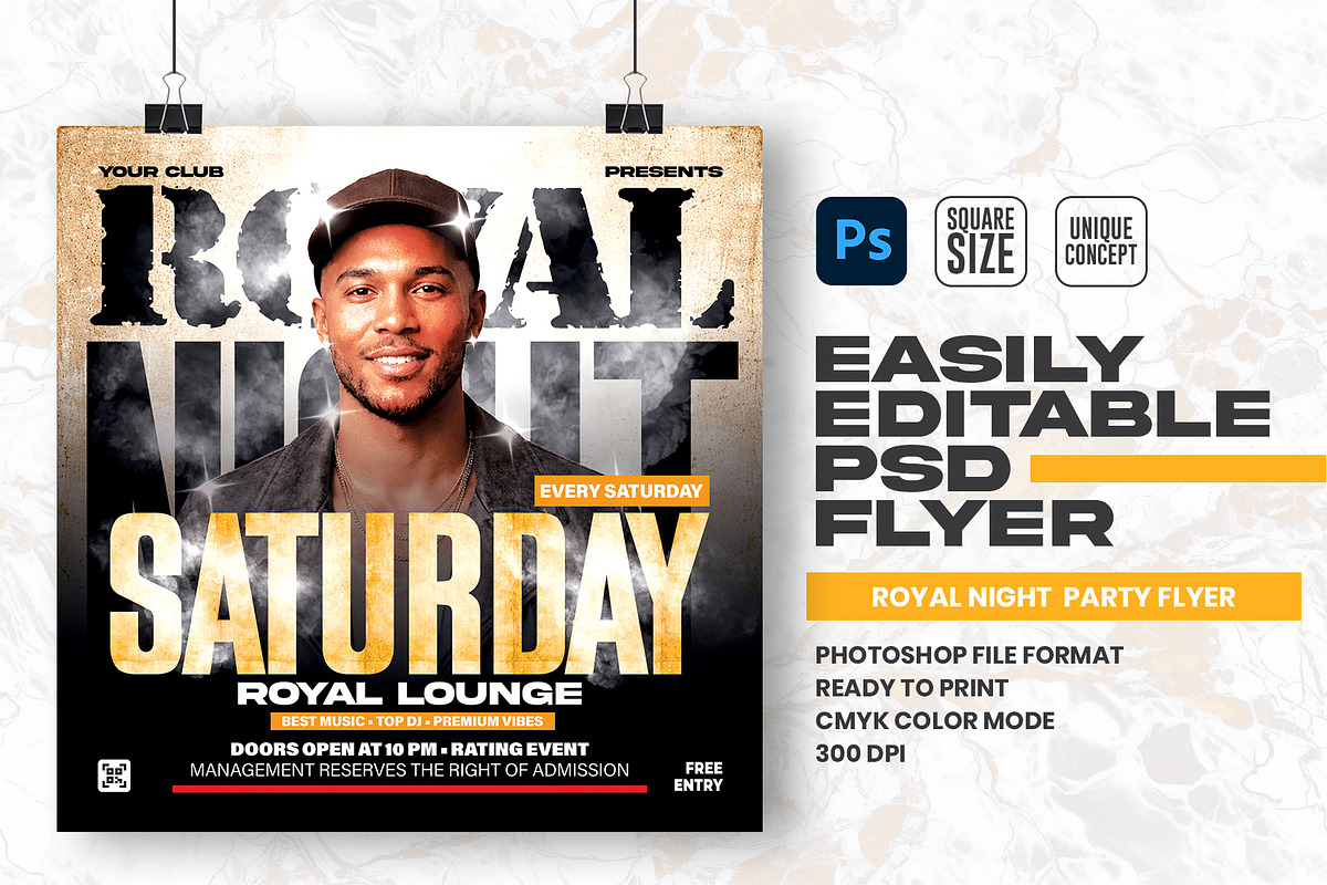 Royal Night Party Flyer Design, a Flyer Template by Shajib Shikder (Photo 1 of 2)