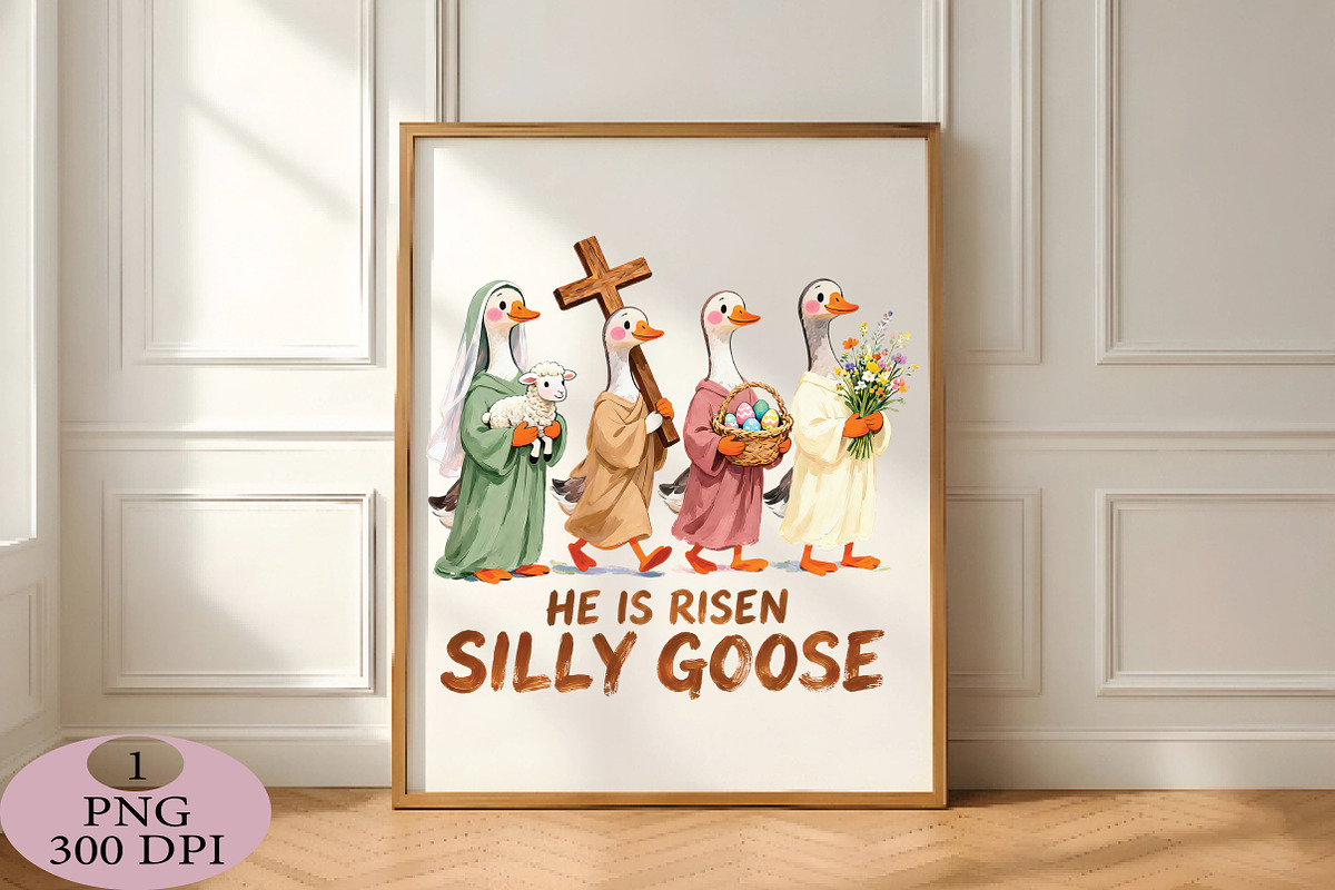 Silly Goose He is Risen Easter PNG, an Illustration by Daily.Designs (Photo 5 of 5)