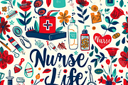 Nurse Pattern, a Background Graphic by Printable Treasure (Thumbnail 2 of 4)