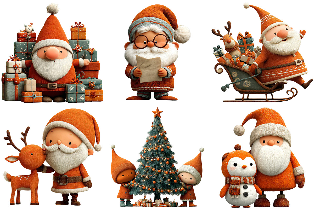 Cute Santa Claus & Friends Christmas, an Illustration by Craft Nest (Photo 7 of 8)