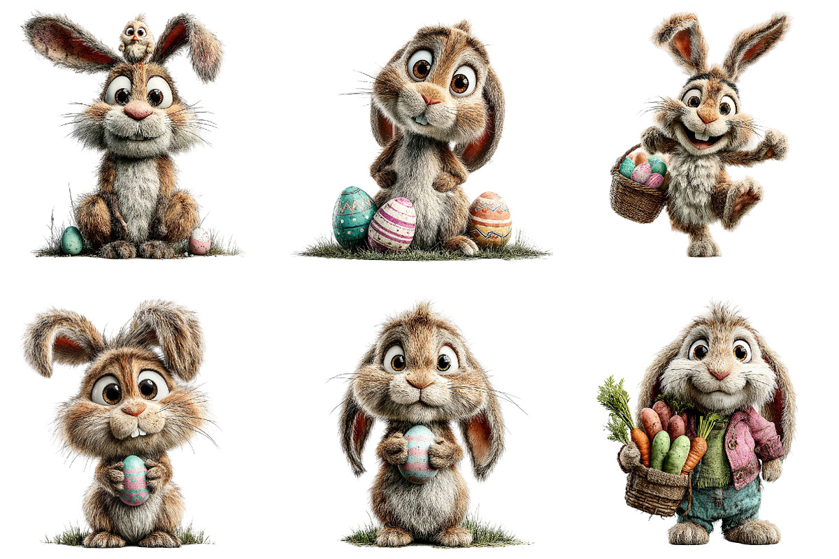 Funny Easter Bunny Clipart, an Illustration by Sublimation Artist (Photo 6 of 7)