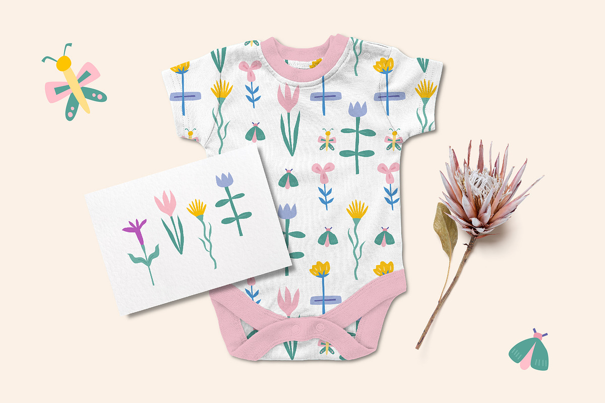 Spring Garden | Clipart + patterns, a Decorative Illustration by katieromanoff_art (Photo 5 of 19)