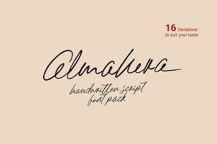 Almahera | Handwritten Script Pack, a Script Font by Letteratom