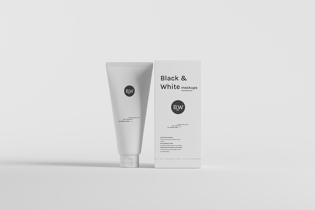 Black & White Mockups - Pump Bottles, a Packaging Mockup by pmvch (Photo 109 of 160)