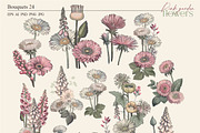Pink garden flowers, a Decorative Illustration by Collection by VY (Thumbnail 2 of 10)