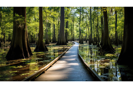 wetland cypress swamp landscape ai, a Background Photo by pikepicture