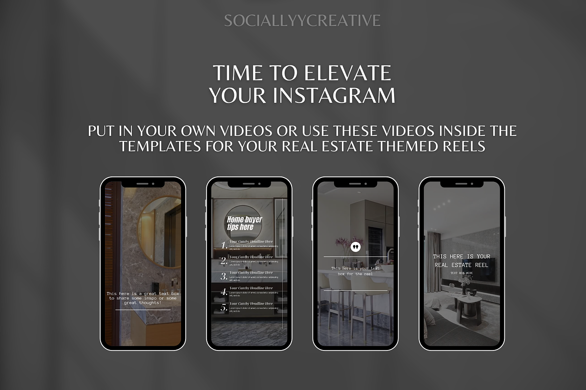 50 Real Estate Instagram Reels, a Social Media Template by SociallyyCreative (Photo 3 of 10)
