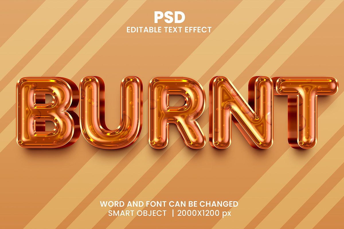 Burnt 3D Text Effect for photoshop, a Layer Style Add-On by bdrobin