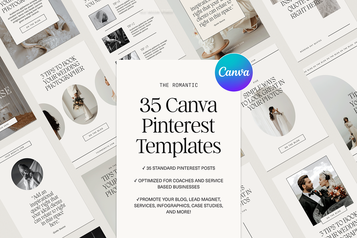 Luxury Canva Pinterest Templates, a Marketing Template by Glo Design Studio (Photo 1 of 10)