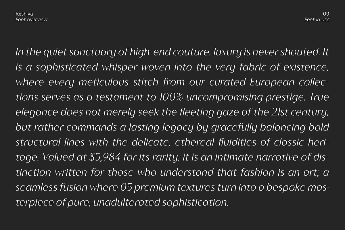 Keshiva, a Sans Serif Font by Zafara Studios (Photo 9 of 12)