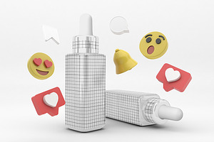 Social Media Dropper Bottle Mockup, a Packaging Mockup by Qaleb Studio