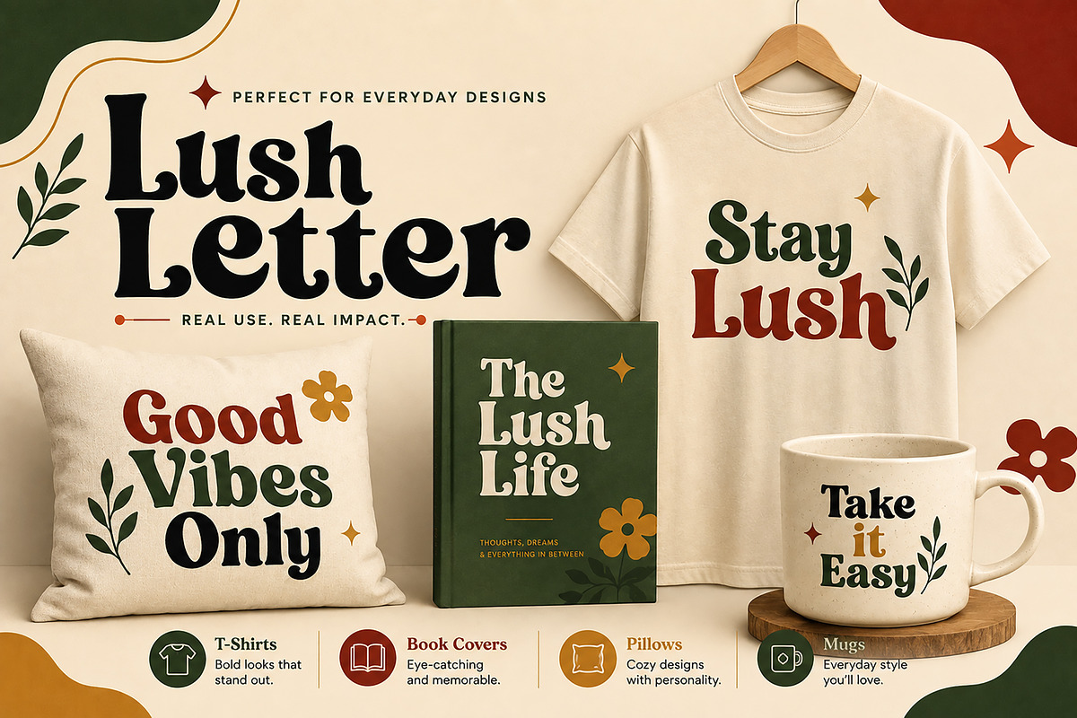 Lush Letter – Retro Display Font, a Slab Serif Font by Wow Magic (Photo 2 of 4)