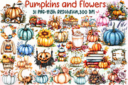 Pumpkins and Flowers Sublimation Cli, an Illustration by Sublimation Artist (Thumbnail 1 of 6)
