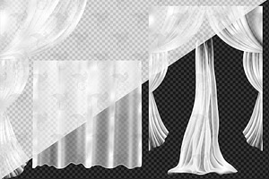 White Shimmer Curtains Clipart