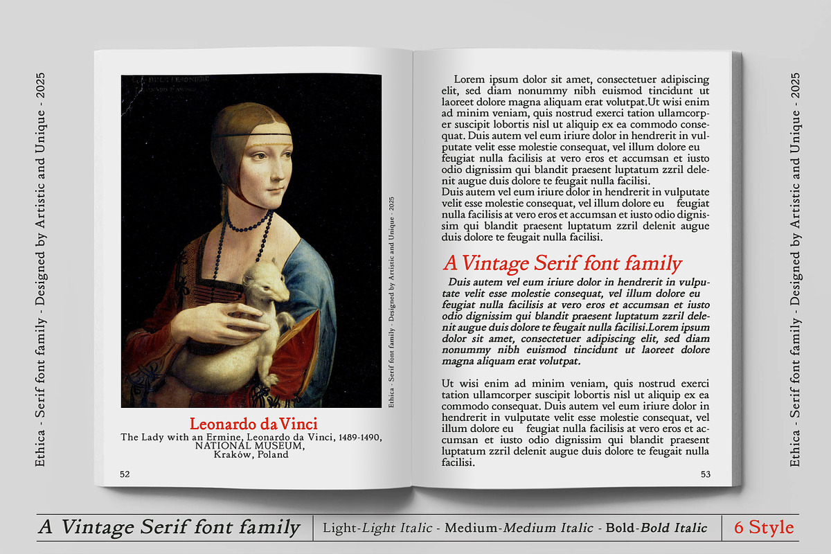 Ethica - Serif font family, a Serif Font by Artistic & Unique (Photo 12 of 15)