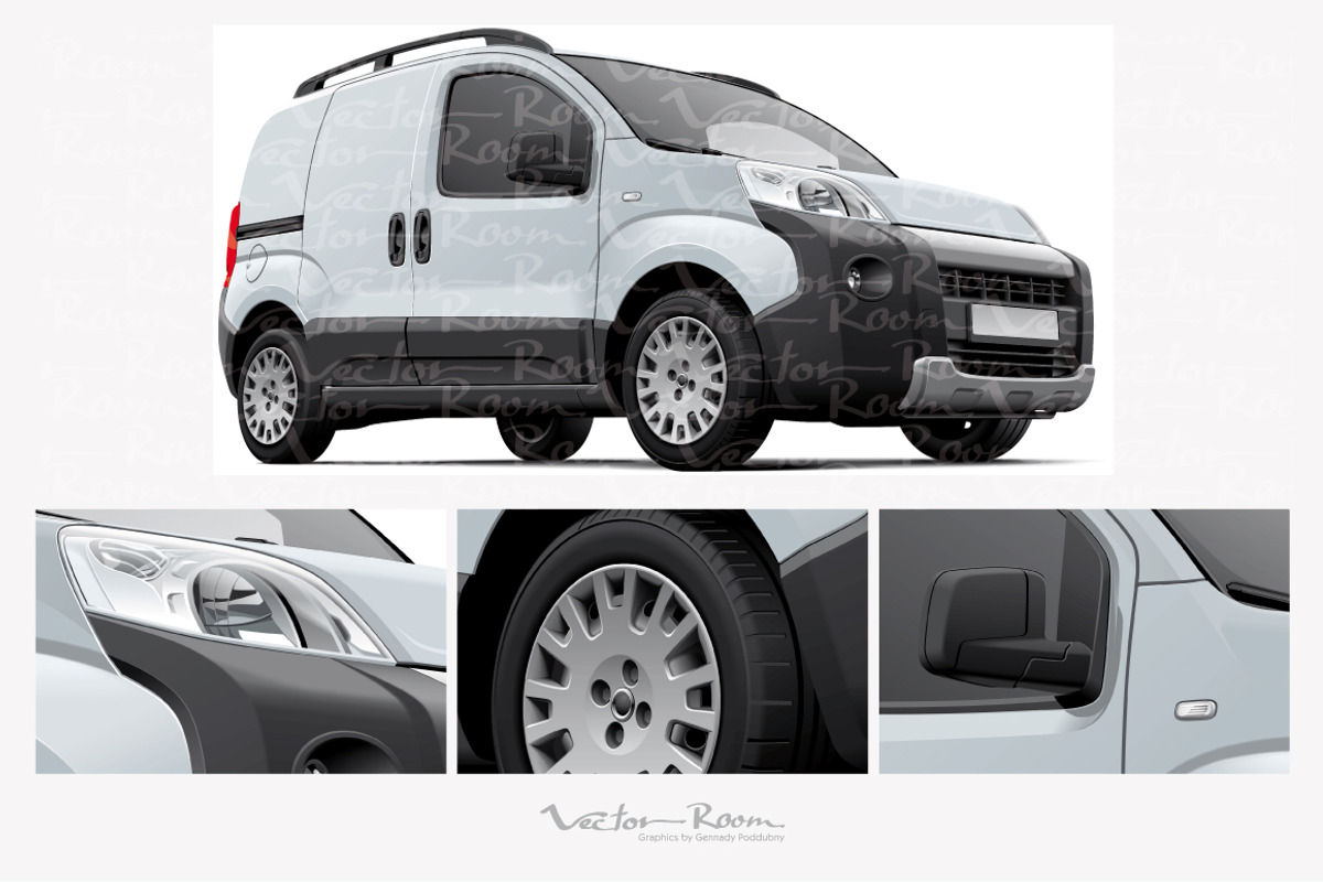 Small Commercial Vehicle Mockup, a Mockup by Vector Room (Photo 2 of 2)