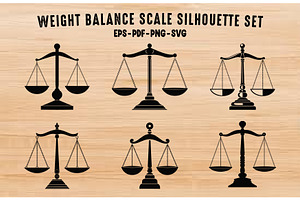 Weight Balance Scale Silhouette SVG, an Object Illustration by Gfx Expert Team