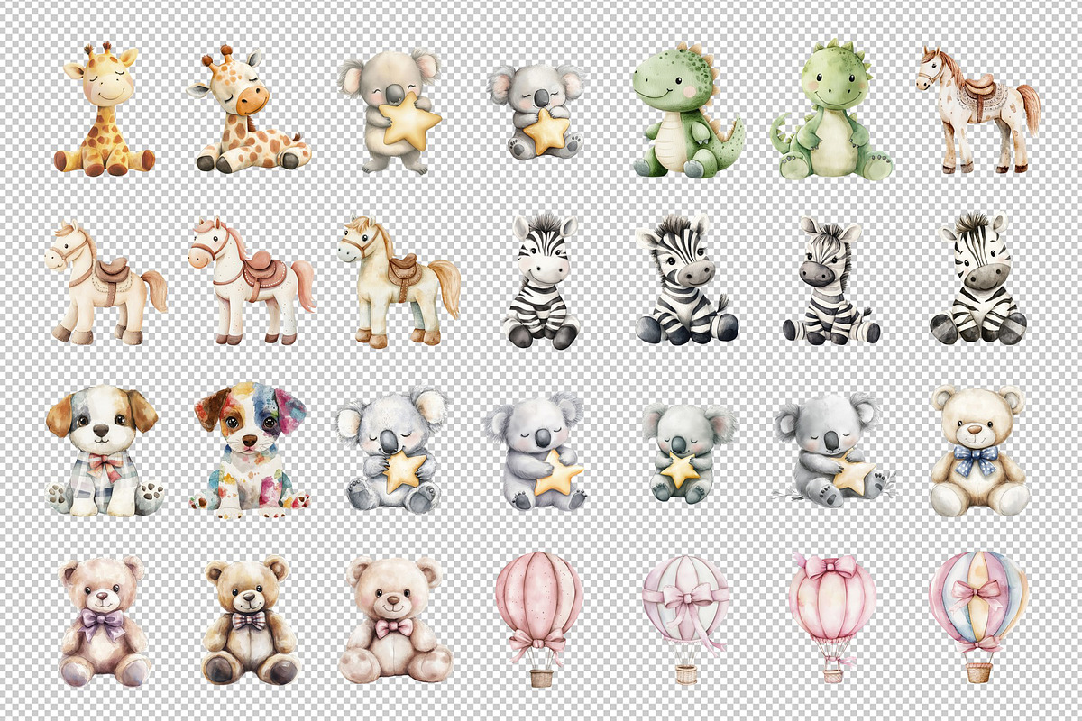 Soft Pastel Baby Animals Art, a Decorative Illustration by Housui Patterns (Photo 15 of 19)