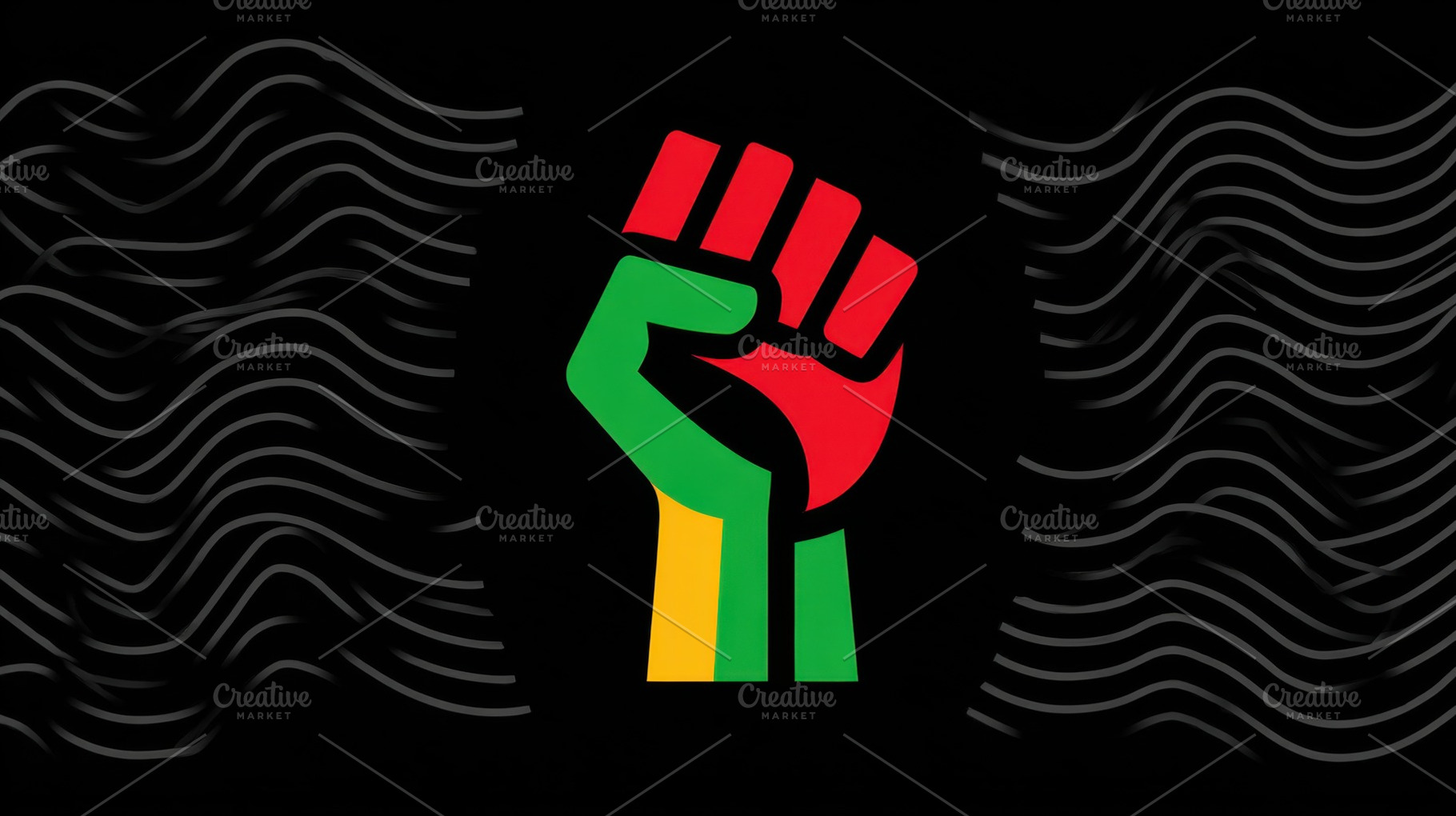 Black power fist symbol in colors, a Photo by Beautiful things
