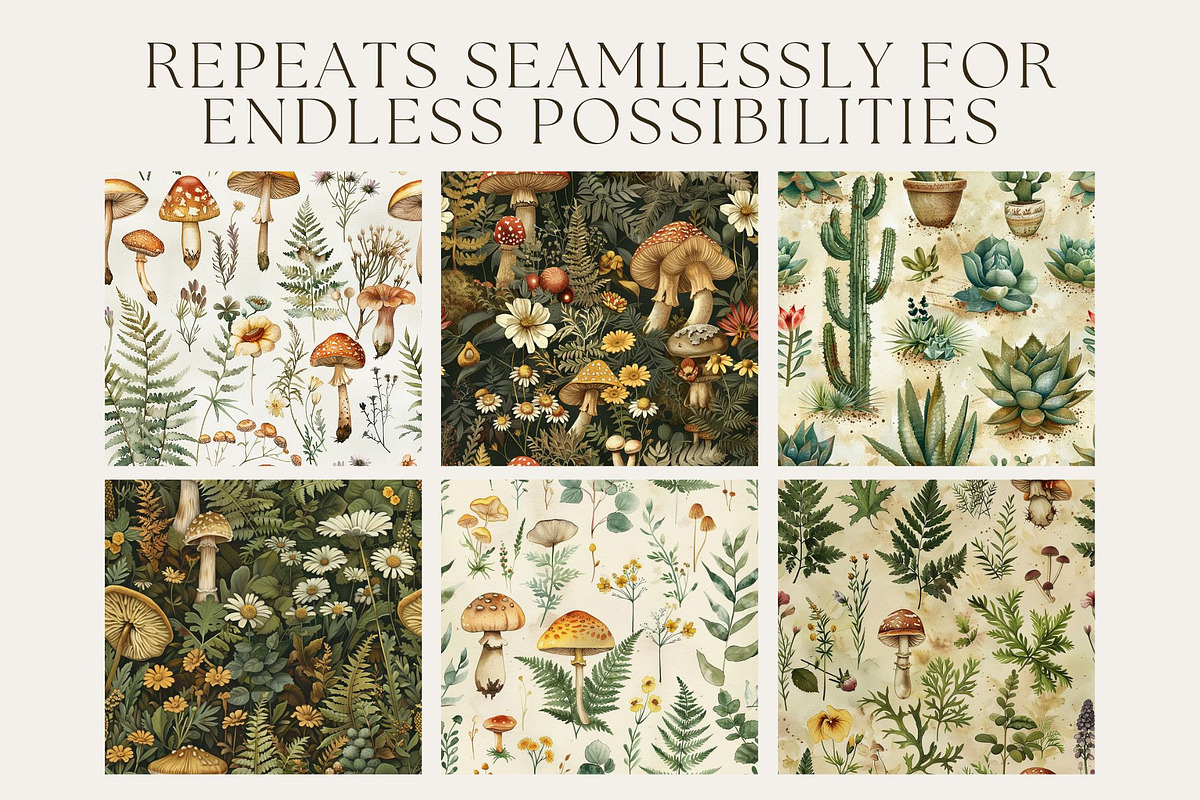 18 Woodland Flora Seamless Pattern, a Pattern Graphic by Inknfolly (Photo 2 of 7)