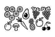 Hand Drawn Fruit Clipart Set, an Illustration by designvectx (Thumbnail 2 of 3)