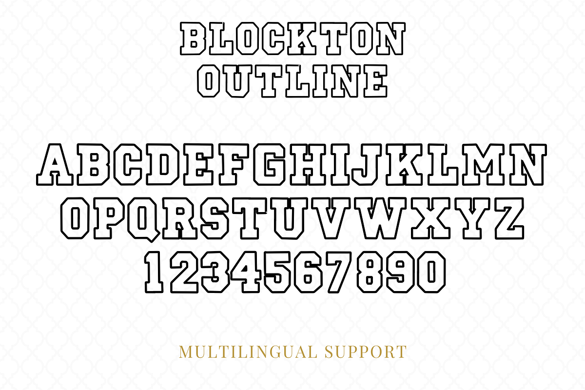 Blockton Outline, a Slab Serif Font by Dm Studio (Photo 9 of 10)
